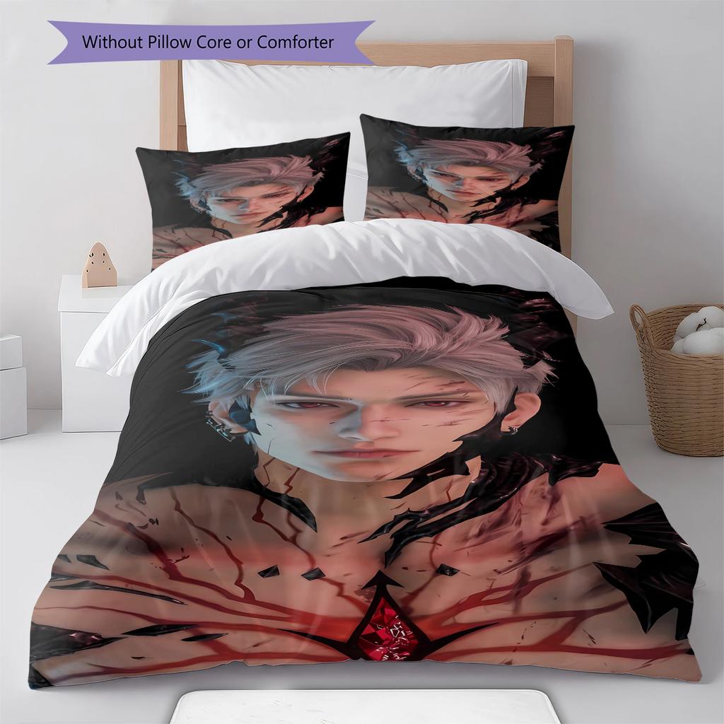 Love and Deepspace Sylus Pattern Bedding,Quilt Set Quilt Cover Pillowcase Home Birthday Gift (1 * duvet cover + 2 * pillowcase, without core)