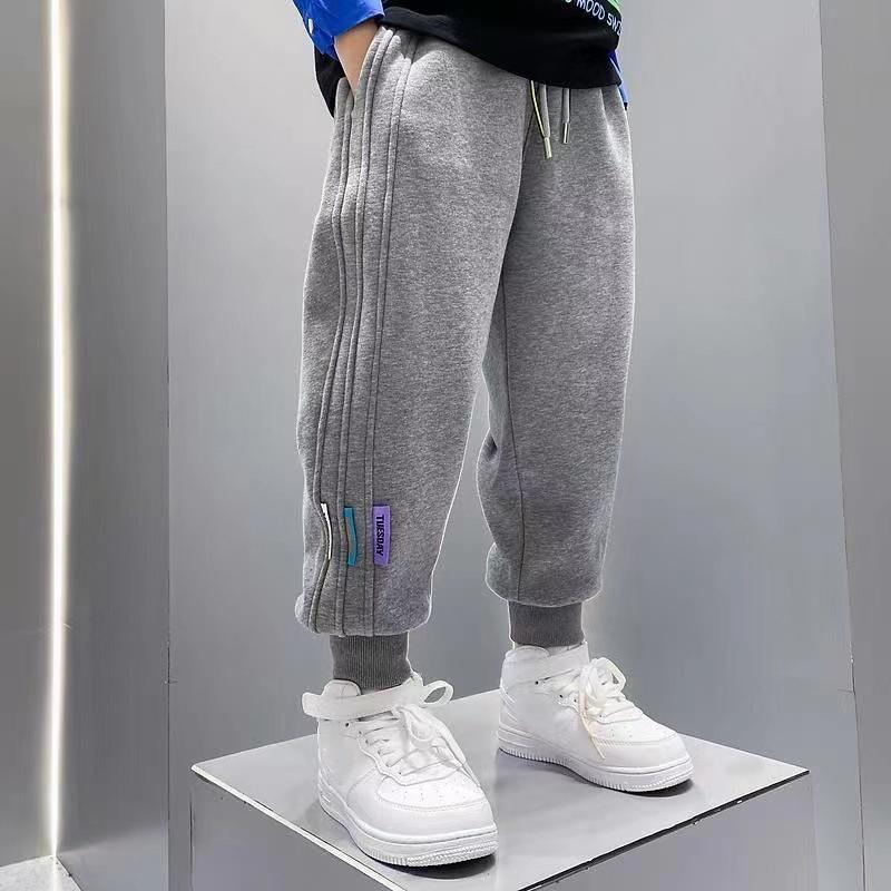 Spring Autumn Casual Boys Pants Loose Striped Pattern Long Style Trousers for Kids Teenage Children Sport Clothes 3-10 Years
