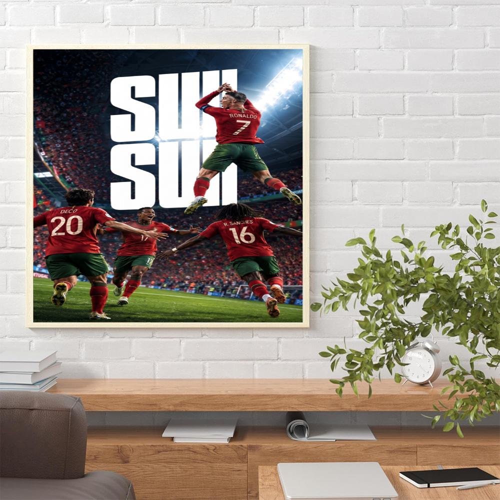 Cristiano Ronaldo 5D Diamond Painting Round Diamond Rhinestones Mosaic Diamond Embroidery Wall Paintings Rhinestones Gift Frameless