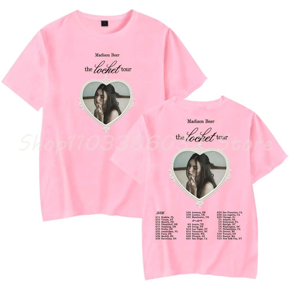 Madison Beer La Tour du Médaillon T-shirt Femme Homme Décontracté Col Rond Manches Courtes Mode T-shirt