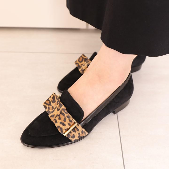 Diana Low-Heel Flats, Made in Japan, Black, Size 24.0cm, 174283400012
