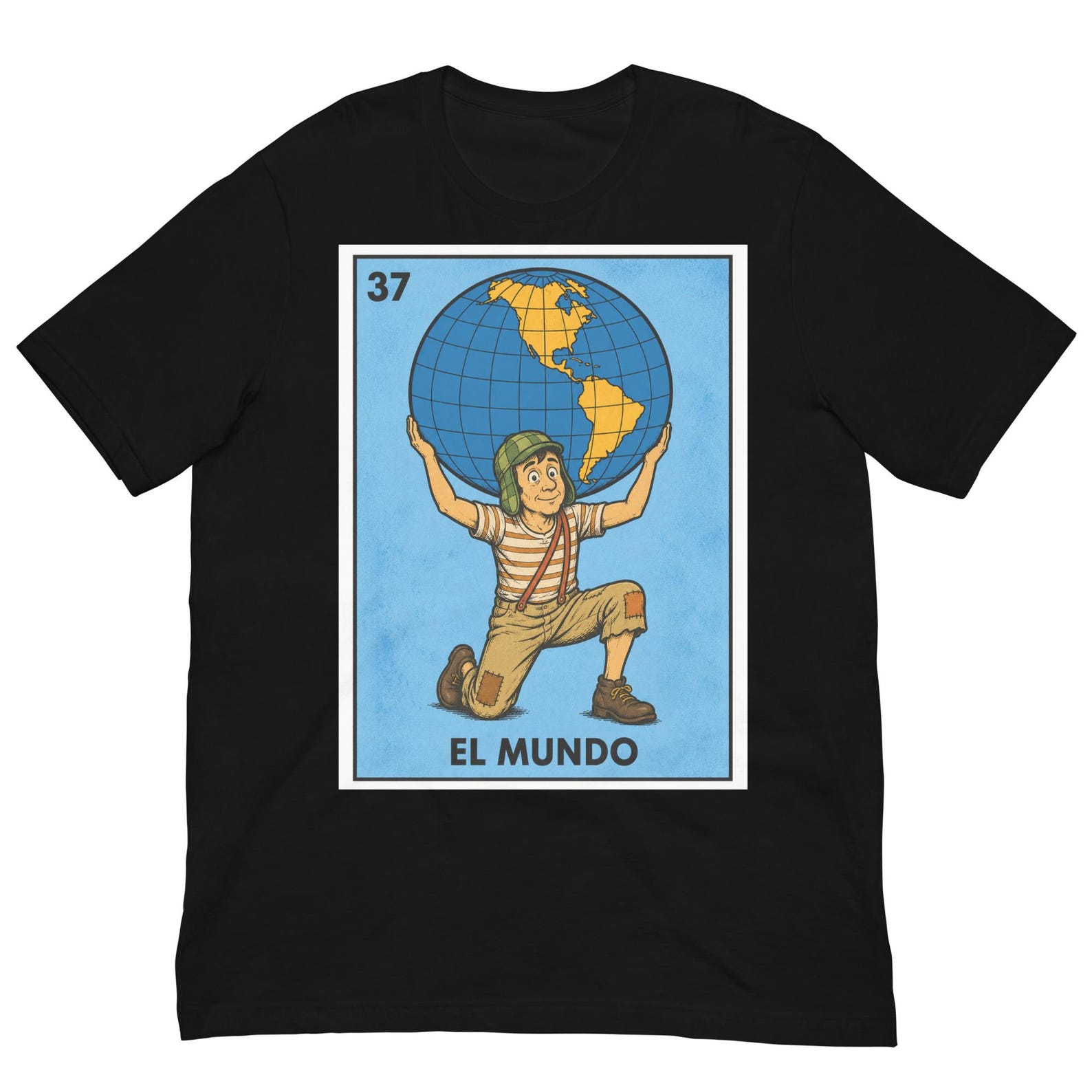 El Mundo Loteria Shirt, Mexican Loteria T-Shirt, Retro Mexican Graphic Tee, Vintage Latin Art Shirt, Globe Atlas Tee, Unisex Graphic T-Shirt S