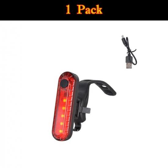 1-6packs LED Bike Bicycle Taillight Cycling Rear Safety Warning USB Rechargeable 1 PACK