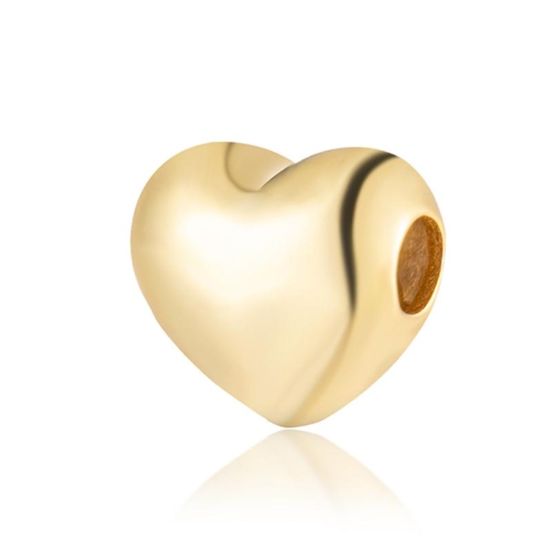 Gold Plated Heart Flower Clip Charm Beads Dangle For Snake Bracelet Necklace DIY Jewelry Women Gift Sparking