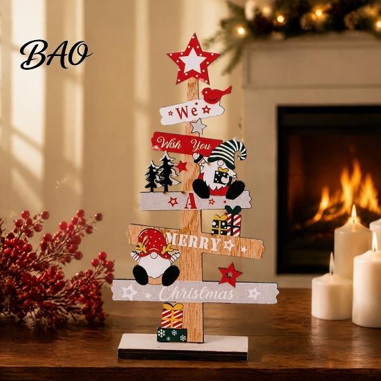 Handmade Xmas Table Centerpieces Christmas Tree Ornament, Wooden Letter Sign Decorative Ornaments Compact Stable Party Supplies for Holiday Home Decor