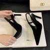 Fashion SUOJIALUN 2025 New Brand Women Sandal Shoes Thin High Heel Ladies Elegant Slingback Shoes Pointed Toe Slip On Dress Mules Pumps