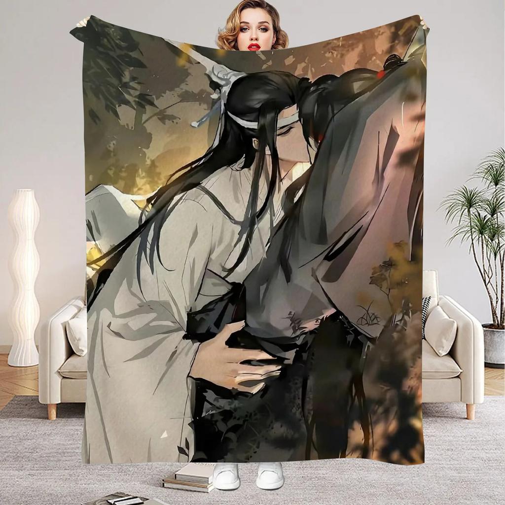 Modaozushi W&L Printed Flannel Blanket for Home Living Room Bedroom Decor New Year Christmas Gift for Kids