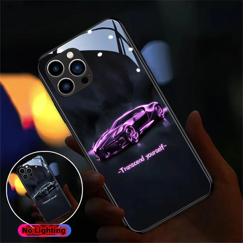 Luxury Sports Car Design LED Call Light Phone Case For IPhone Samsung 【Style A】For Iphone SE (2nd/3rd Gen)