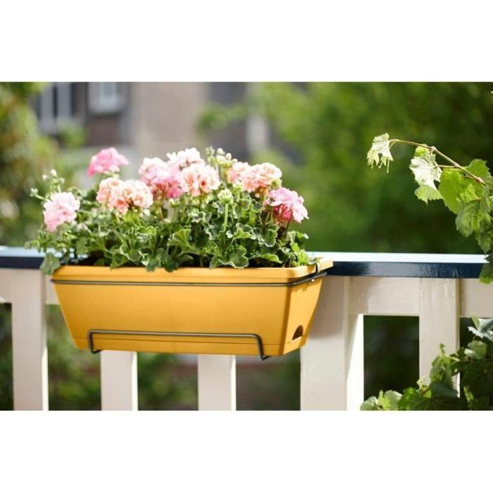 ELHO Balcony Box Barcelona Allin1 - L 50 X W 28 X H 19 Cm - Balcony, Outdoor - 100% Recycled - Yellow