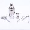 5 Pcs/set Stainless Steel Cocktail Shaker Set Shaker Mixing Spoon Ice Forceps Filter Measuring Cup Reusable Professional Bartending Tool