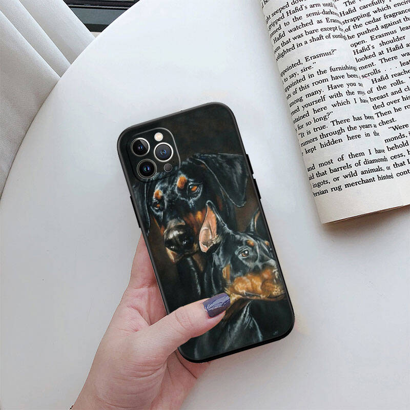 MH42 Dobermann Dog Phone Shell for Samsung S20 S21 S22 S23 S24 FE Ultra Plus Lite S21S A55 A07 A17 F06 F16 M06 M16 M56 A36 A37 A57
