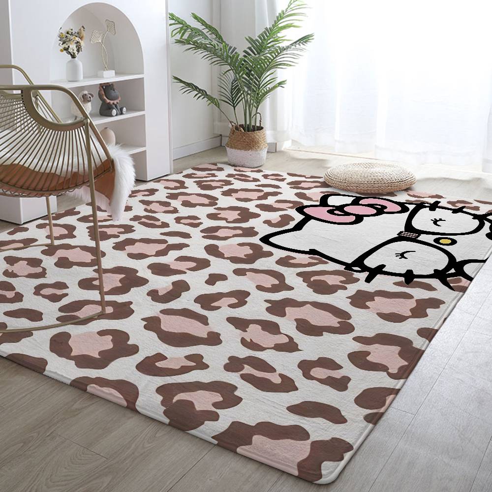 Cute C-hellokitty-S Floor Mat Pattern Printed Flannel Door Mat, Suitable For Bathroom, Living Room, Home Decoration