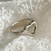 Melliv Silver Heart Unbalanced Ring_mvr12