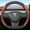 for Tesla Model S 3 Y 2012- 2013 2016 2017   Car Steering Wheel Cover PU Leather 11Colors Non-slip Auto Accessories