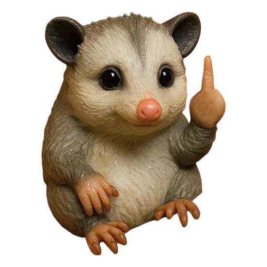 Middle Finger Animal Statue Cartoon Dog Cat Elephant Mouse Highland Cow Frog Turtle Hedgehog Figurine Resin Sculpture Desktop Decoration Ornament