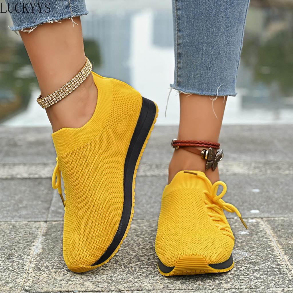 Fashion Spring New Women's Sports Shoes, Fashionable, Breathable, Lightweight, Non-slip, Wear-resistant, Casual Sports Shoes, Flat Shoes