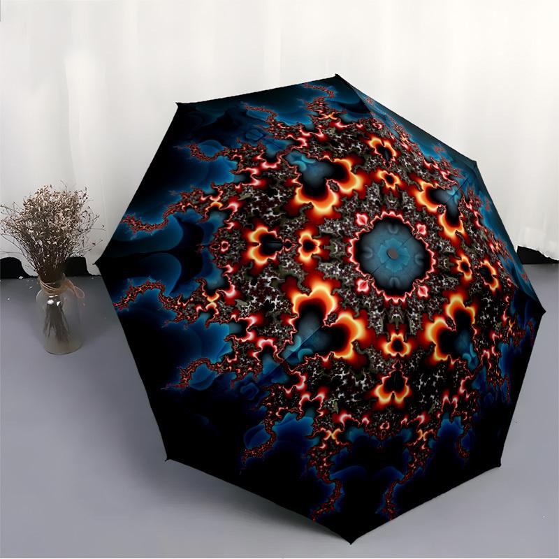 1PC Abstract Mandala Personality Umbrella with 8 Frames, Automatic Open, Durable Frame, Quality Craftsmanship yy250912152