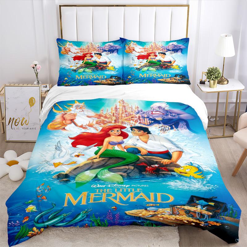Mermaid'S Magical Adventure Print 3Pcs Bedding Setduvet Cover With 2 Bedropillowcase Home Birthday Gift