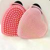 Heart Shaped Silicone Facial Brush Double-sided Scrabber Hanging Brush Soft Cleansing Brush Portable Exfoliating Beauty Brush