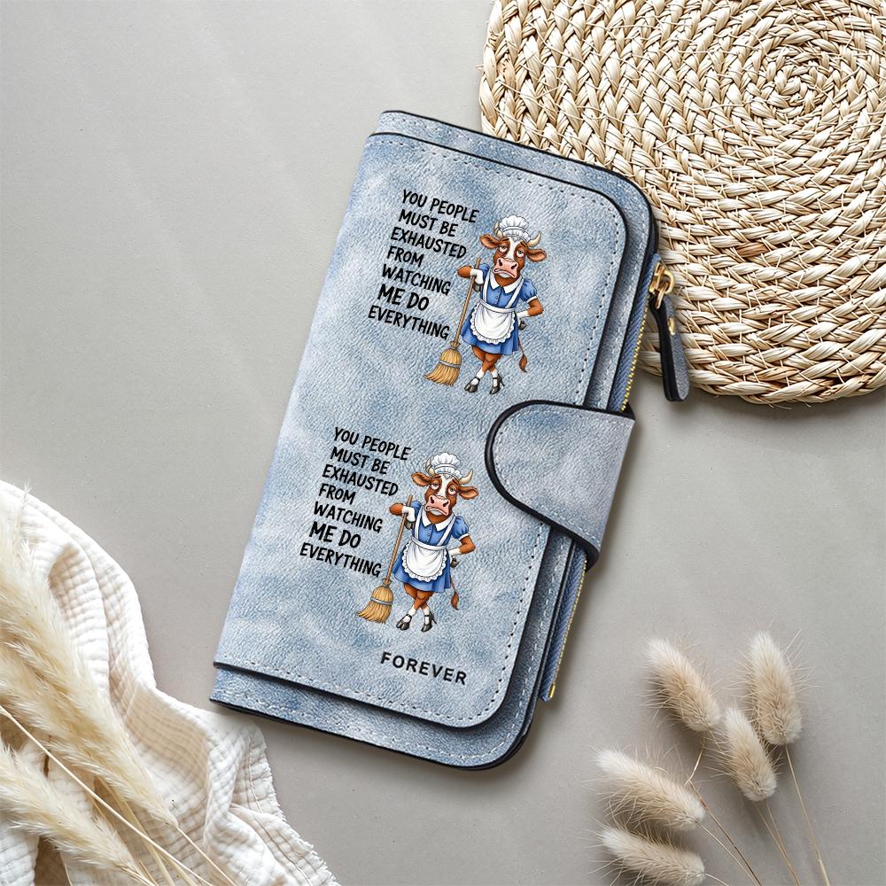 Cute Cow Pattern Long Wallet Casual Card Holder Fashion PU Leather Purse