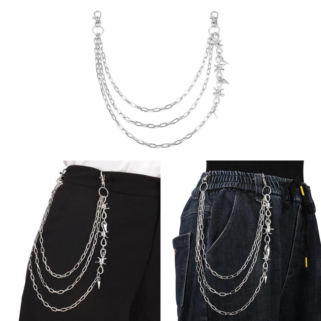 Punk Style Metal Body Chain With Spiky Pendant For Unisex Hiphop Fashion