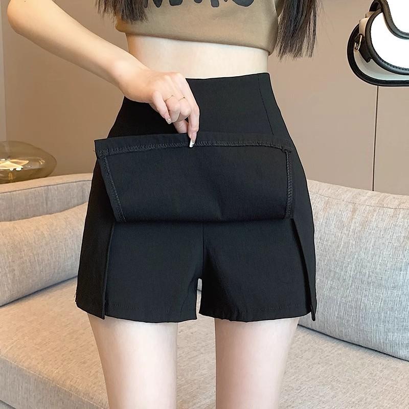 Streetwear Womens White Short Skirt With High Waist And Side Slit For Summer Fashion