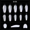 kads 500pcs T Shaped No-Crease Full Cover False Nail Tips Fake Nails White Nature Clear Translucent 10 Sizes Nail Art Manicure Tools