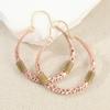 Ethnic Style Minimalist Textured Bronze Color Hoop Earrings Women's Vintage Exquisite Jewelry Accessories Perfect Festival Gifts