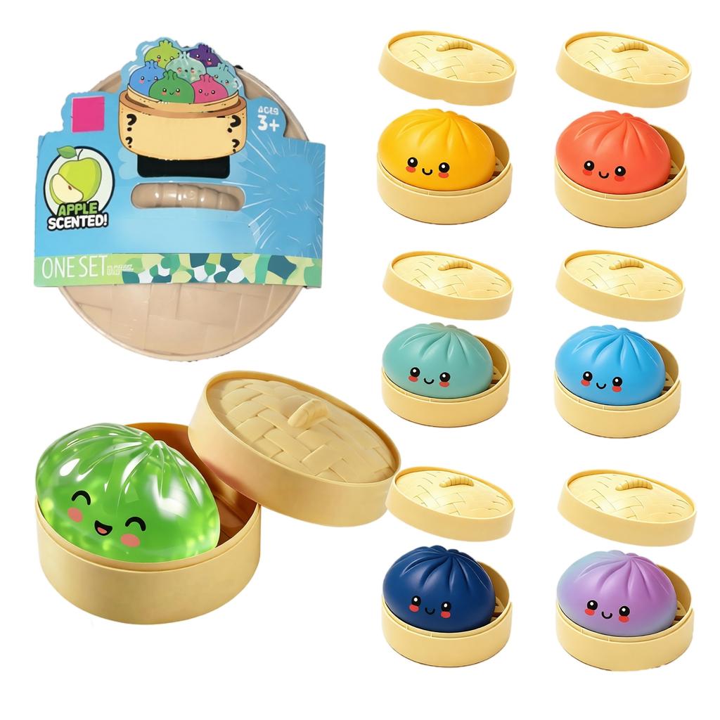 Dumpling Soft Decompression Dough Toy Set for Stress and Sensory Play Cute Dumpling In Box for Kids and Adults