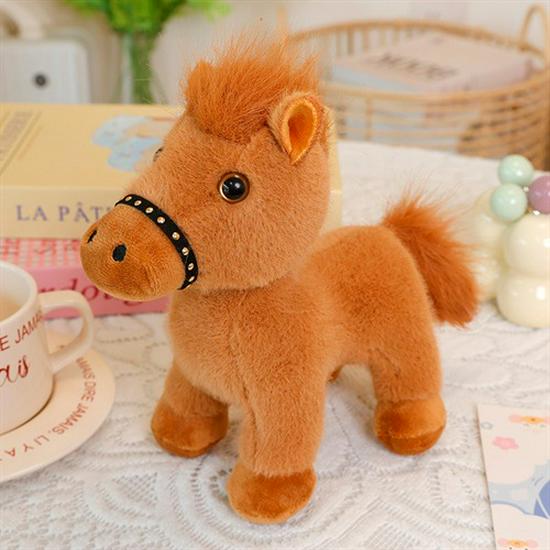Rotatable Cute Horse Plush Toy - Year Mascot Doll for Girls