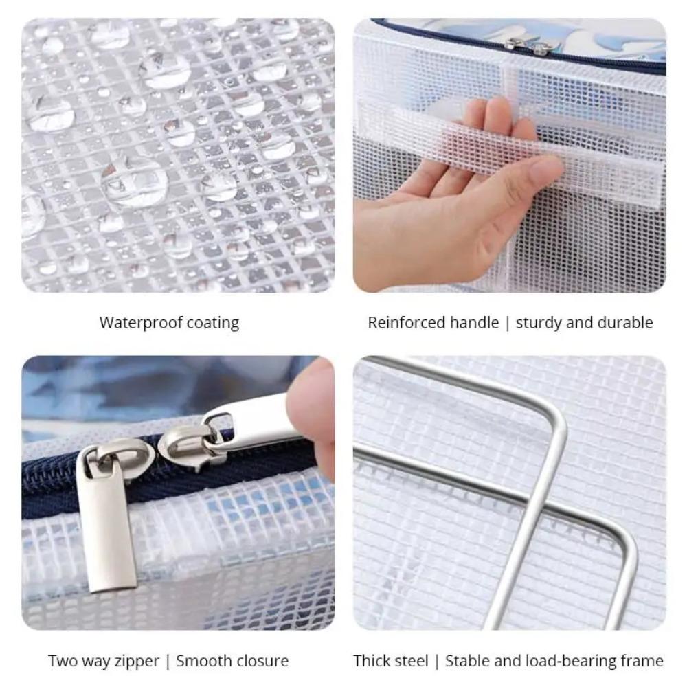 Steel Frame Shoes Sorting Box PVC Folding Shoe Rack Large Capacity Shoe Organier Box