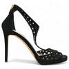 Auth JIMMY CHOO Lochsandalen mit Lochmuster-Sternabsatz Schwarz ji8803ss Gebraucht