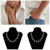 Irregular Rivet Spike Necklace Metal Shark Teeth Pendant Bracelet Men Clavicle Chain  Man