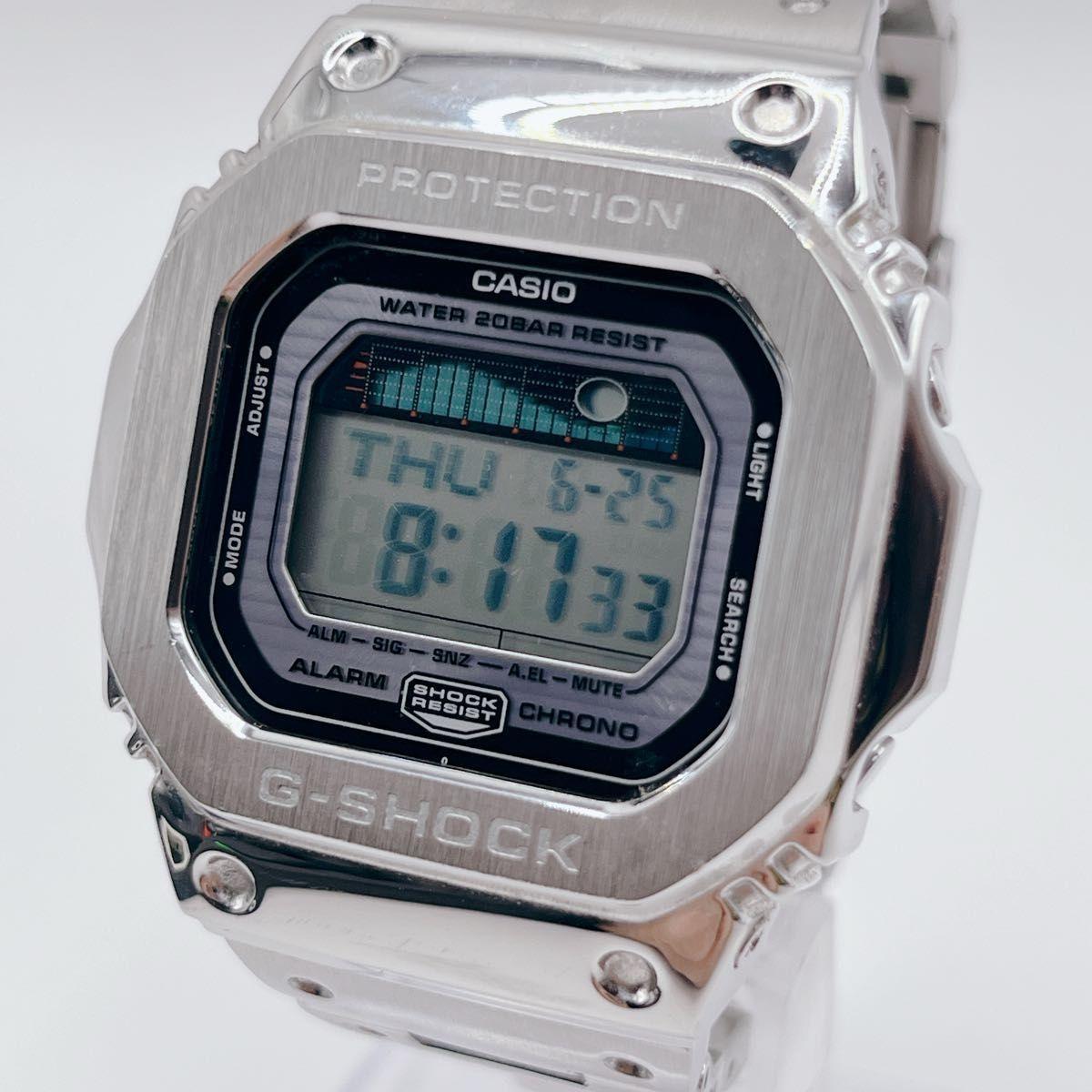 Used Good Condition CASIO G-SHOCK Custom Metal Bezel Replacement Strap with Tools Men s Watch Shockproof GLX-5600
