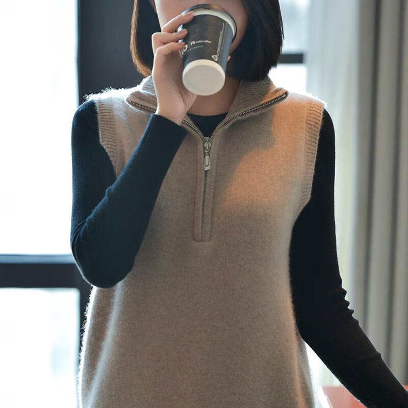 Women's 100% Wool Sleeveless Turn-down Collar Vest