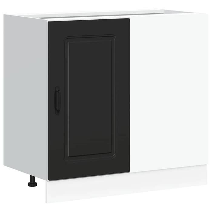 VidaXL Kitchen Cabinet Kalmar Black Engineered Wood, Sink Cabinet, Kitchen Cabinet with Drawer, Kitchen Cabinet 854319