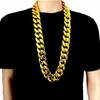 Collana Oversize Grande con Catena Chunky Colore Oro 50-120Cm Hip Hop Punk Gotico Rock Pendente Plastica Performance Festa Oggetti di Scena