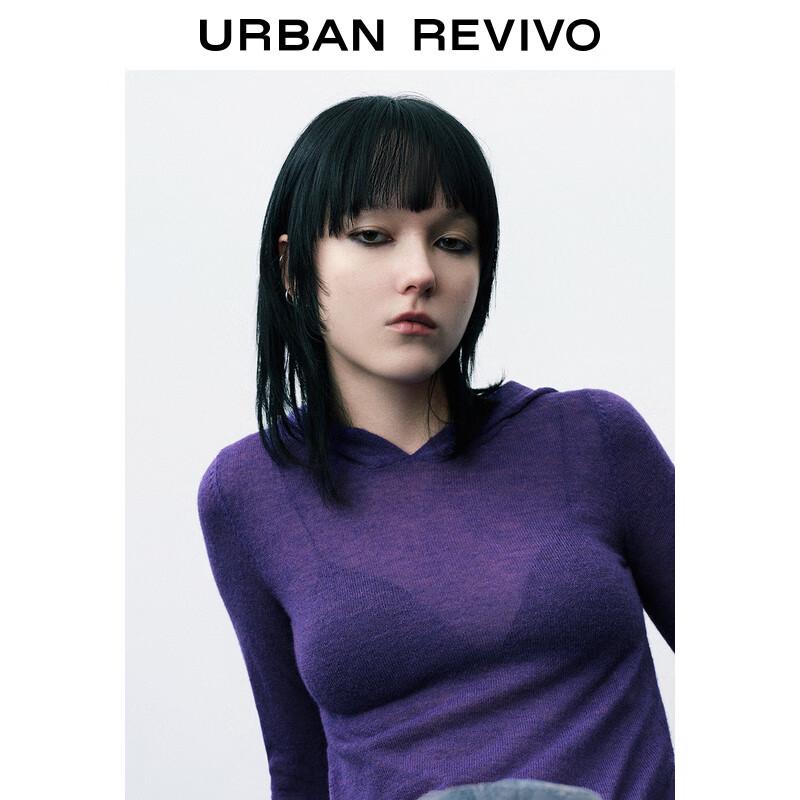 UR Women's Casual Hooded Slit Knit Cardigan