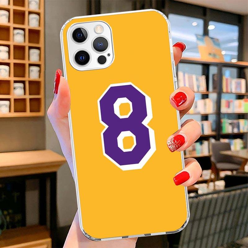 Basketball 23 24 8 Number Cover Phone Case For iPhone 16 17 Air 15 14 Pro Max 16E Phone Case 13 Mini 12 11 7 SE 8 Print Pattern
