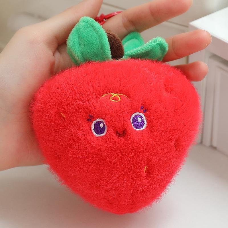 Cute Fruit Keychain Girls Bag Pendant School Bag Back Plush Toy Doll Wedding Throwing Doll
