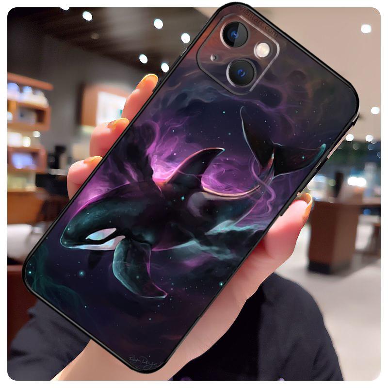 Killer Whale Case For iPhone 13 Pro Max 16 15 11 12 14 17 Pro Max mini 15 16 Plus 16e 17 Air Phone Cover