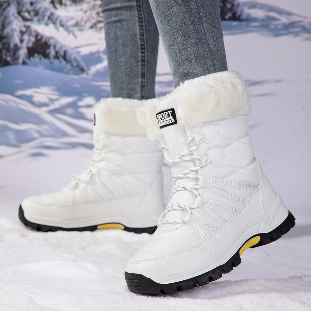 Fashion 2025 New Cotton Shoes Waterproof and Cold proof Long Boots for Women Outdoor with Thick Velvet and Warmth Snow Boots