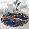 3D Cartoon Jurassic Park Dinosaur Area Rug,Round Carpet Rug for Living Room Bedroom Sofa Decor,Children Play Non-slip Floor Mat