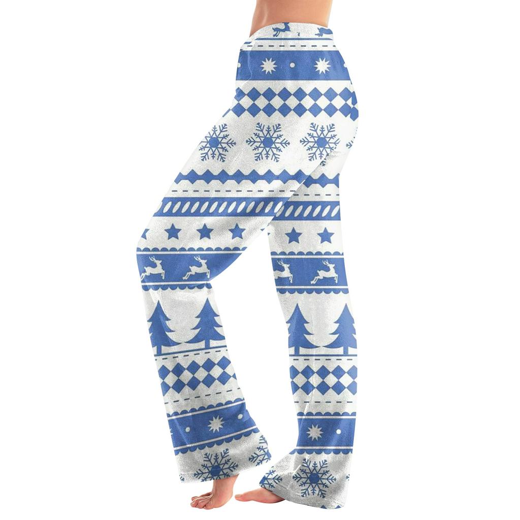 Women  Winter Plaid Pants Full Length Long Trousers Sports Pants