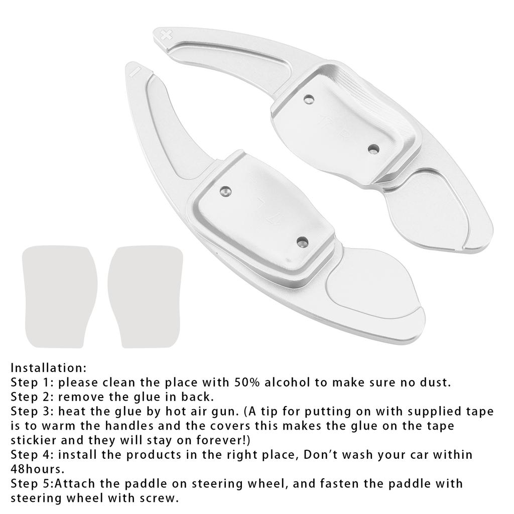Steering Wheel Paddle Shifter Extension For VW Golf 6 Tiguan CC Aluminium Silver