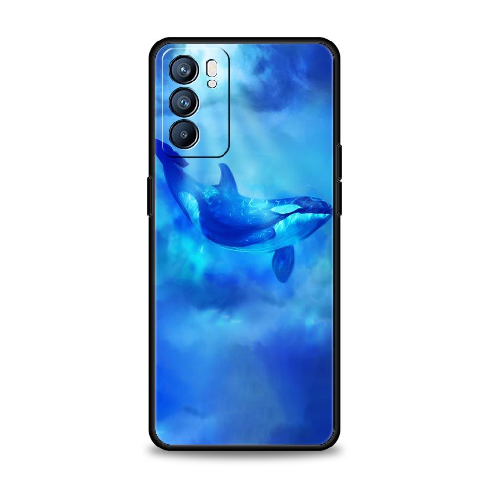 Ocean Animal Dolphin Phone Case For OPPO Find X5 A54 A53 A52 A9 2020 A16 A15 A95 A76 A74 A12 Reno7 SE Reno6 Pro Plus 5G Cover