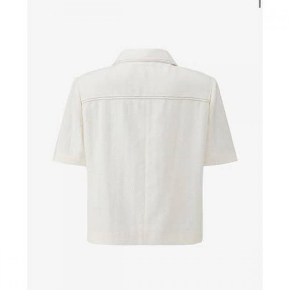 Cc Collect Half Sleeve Color Stitched Crop Jacket C262msf135