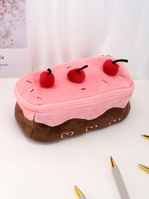 Cherry Cake Pencil Case Kawaii Stationery Pencil Pouch Valentines Day Novelty Gifts School Supplies Durable Trousse Pencil Cases