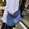 Denimveske Ensfarget Dame Skulderveske Crossbody-veske