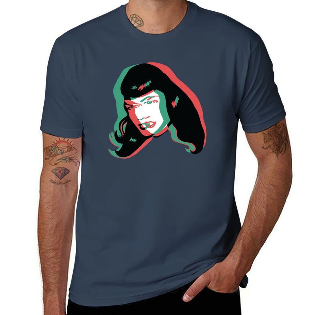 3d Bettie Page Tshirt Tops Vintage Short Sleeve Tee Unisex